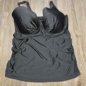 SOLD CACIQUE Tankini Womens Size 40H Black Padded Swimwear Underwire  By Cacique